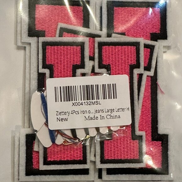 16 PIECES TOTAL with 4 sew kits Rose Red Varsity Letter Patches (2) G, H, D NEW - Picture 2 of 9